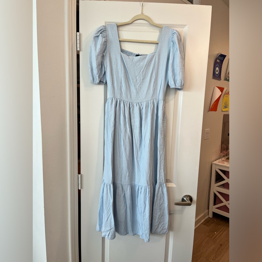 Blue midi coastal grandma dress